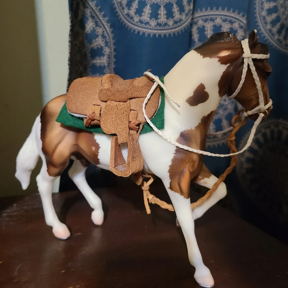 Handmade Western Saddle Bridle Blanket Set for Traditional Scale Breyer Stone